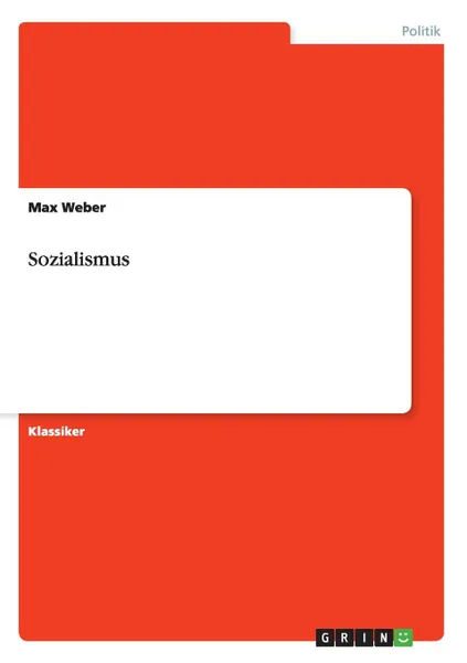 Обложка книги Sozialismus, Max Weber