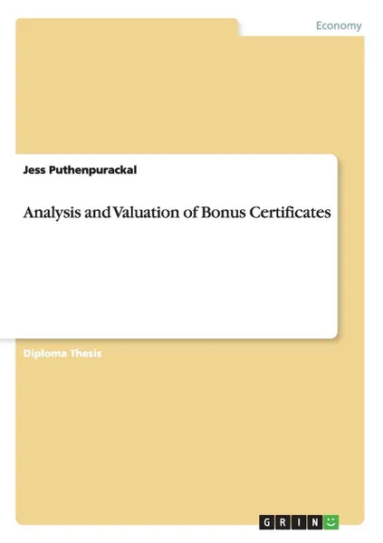 Обложка книги Analysis and Valuation of Bonus Certificates, Jess Puthenpurackal