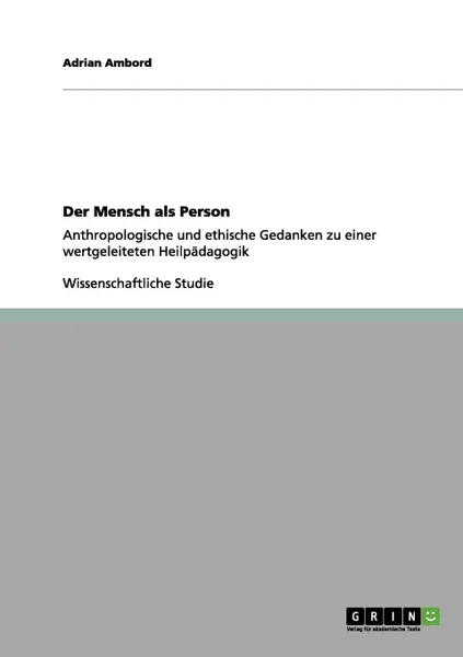 Обложка книги Der Mensch als Person, Adrian Ambord