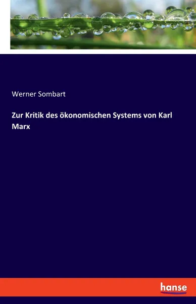 Обложка книги Zur Kritik des okonomischen Systems von Karl Marx, Werner Sombart