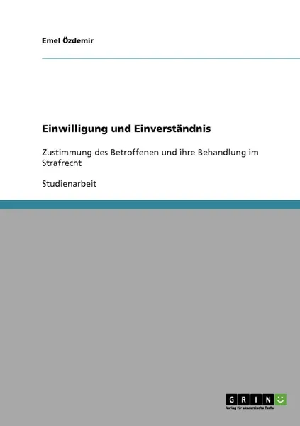 Обложка книги Einwilligung und Einverstandnis, Emel Özdemir