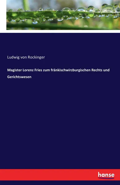 Обложка книги Magister Lorenz Fries zum frankischwirzburgischen Rechts und Gerichtswesen, Ludwig von Rockinger