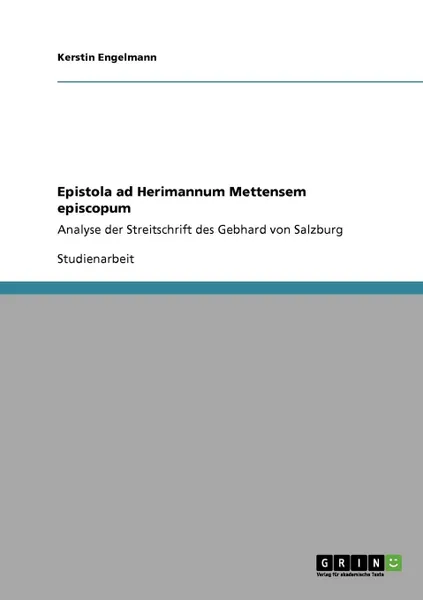 Обложка книги Epistola ad Herimannum Mettensem episcopum, Kerstin Engelmann