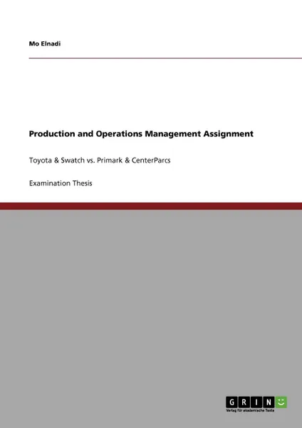 Обложка книги Production and Operations Management Assignment, Mo Elnadi