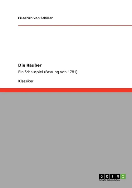 Обложка книги Die Rauber, Friedrich von Schiller