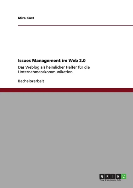 Обложка книги Issues Management im Web 2.0, Mira Kost