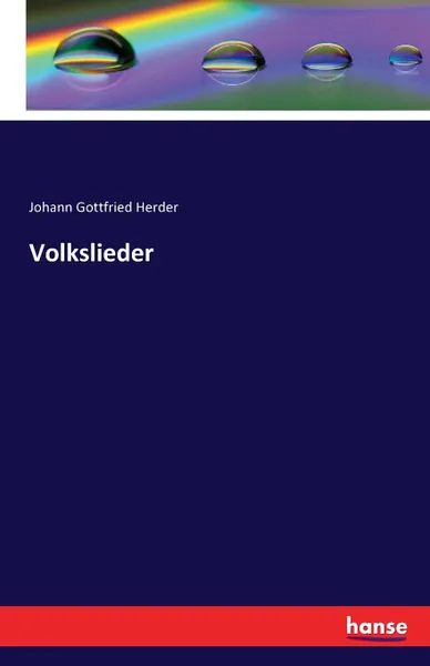 Обложка книги Volkslieder, Johann Gottfried Herder