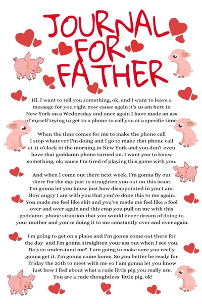 Обложка книги Journal For Father. Funny Thoughtless Little Pig Dad Daughter Journaling Notebook - Temper Tantrum Gag Gift For Tempered Dads - Father.s Day Gift With Rude Message . Saying To Son, Daughter, From Wife, Daughter, Stepson, Stepdaughter, Jennifer Wellington