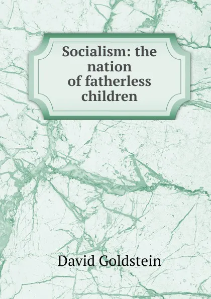 Обложка книги Socialism: the nation of fatherless children, David Goldstein