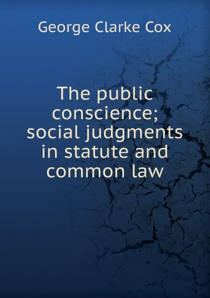 Обложка книги The public conscience; social judgments in statute and common law, George Clarke Cox