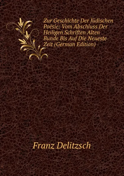 Обложка книги Zur Geschichte Der Judischen Poesie: Vom Abschluss Der Heiligen Schriften Alten Bunde Bis Auf Die Neueste Zeit (German Edition), Franz Julius Delitzsch