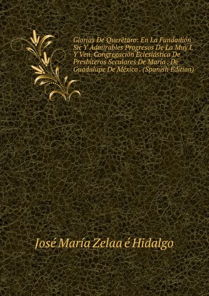 Обложка книги Glorias De Queretaro: En La Fundadion Sic Y Admirables Progresos De La Muy I. Y Ven. Congregacion Eclesiastica De Presbiteros Seculares De Maria . De Guadalupe De Mexico . (Spanish Edition), José María Zelaa é Hidalgo