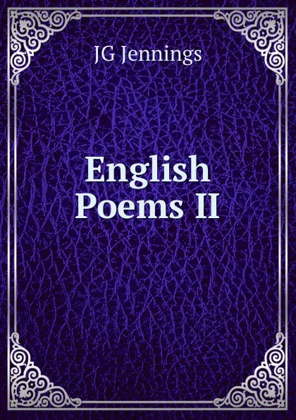 Обложка книги English Poems II, JG Jennings