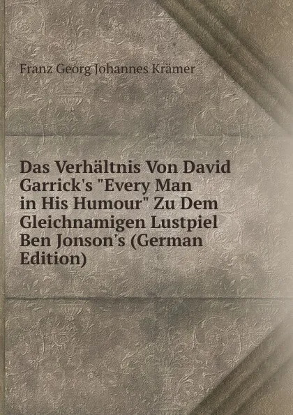 Обложка книги Das Verhaltnis Von David Garrick.s 