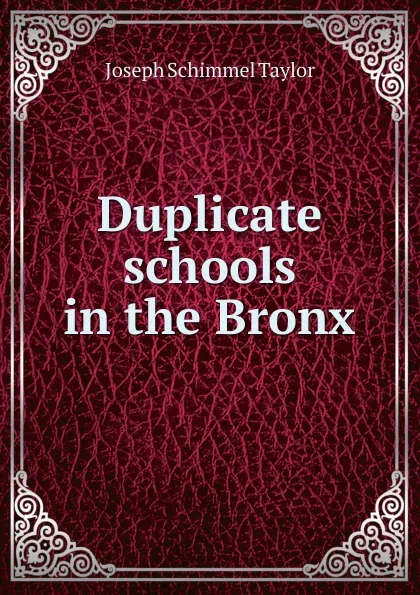 Обложка книги Duplicate schools in the Bronx, Joseph Schimmel Taylor