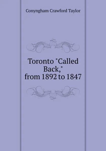 Обложка книги Toronto 