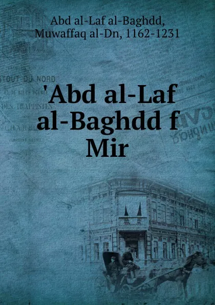 Обложка книги .Abd al-Laf al-Baghdd f Mir, Muwaffaq al-Dn Abd al-Laf al-Baghdd