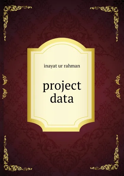 Обложка книги project data, inayat ur rahman