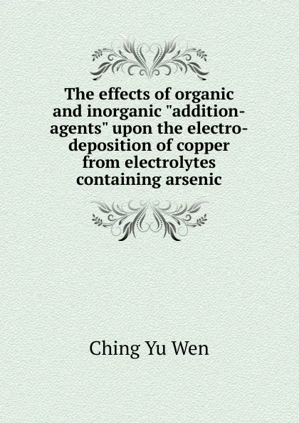 Обложка книги The effects of organic and inorganic 