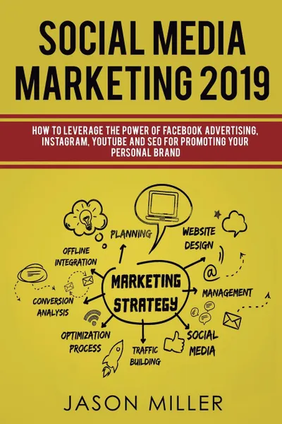 Обложка книги Social Media Marketing 2019. How to Leverage The Power of Facebook Advertising, Instagram, YouTube and SEO For Promoting Your Personal Brand, Jason Miller