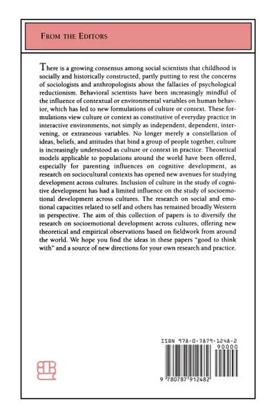 Обложка книги Socioemotional Development Across Cultures. New Directions for Child and Adolescent Development, Number 81, Kurt W. Fischer, Dinesh Sharma, CAD