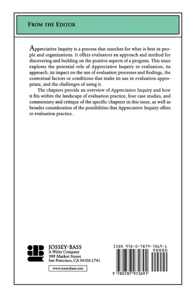 Обложка книги Using Appreciative Inquiry in Evaluation. New Directions for Evaluation, Number 100, Ev, Coghlan, Preskill