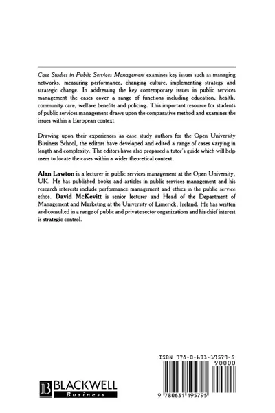 Обложка книги Case Studies in Public Services Management, Lawton, McKevitt