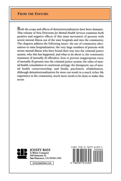Обложка книги Deinstitutionalization. Promise and Problems: New Directions for Mental Health Services, Number 90, Mhs, Lamb