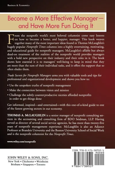 Обложка книги Trade Secrets for Nonprofit Managers, Thomas A. McLaughlin, McLaughlin
