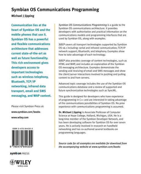 Обложка книги Symbian OS Communications Programming, Michael J. Jipping, Jipping