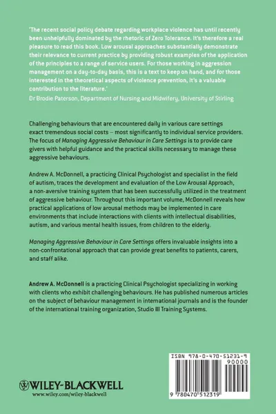 Обложка книги Managing Aggressive Behaviour Care, McDonnell