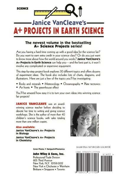 Обложка книги Janice VanCleave's A+ Projects in Earth Science. Winning Experiments for Science Fairs and Extra Credit, Janice Pratt VanCleave, Janice Van Cleave, VanCleave