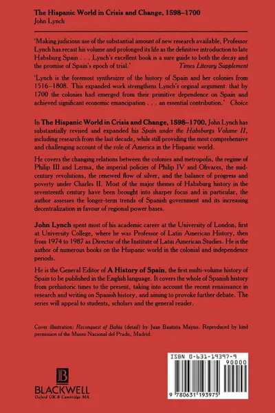 Обложка книги The Hispanic World in Crisis and Change. 1598-1700, John Lynch