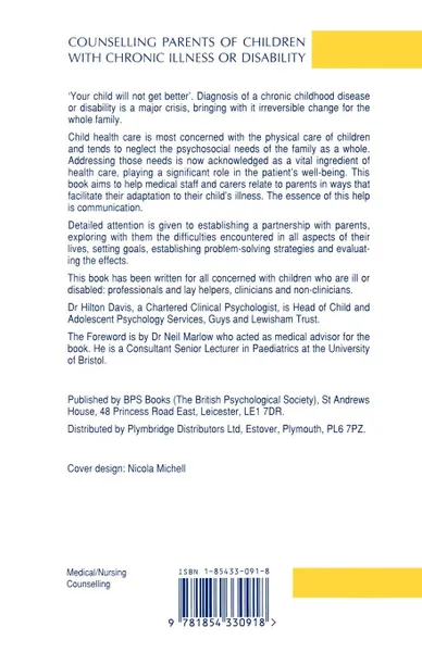 Обложка книги Counselling Parents of Children with Chronic, Hilton Davis, Hilton Davies