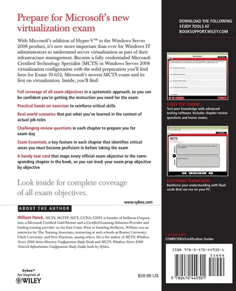 Обложка книги MCTS Windows Server Virtualization Configuration. Exam 70-652 .With CDROM., William Panek