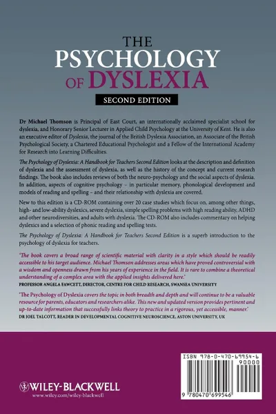 Обложка книги The Psychology of Dyslexia 2e, Thomson