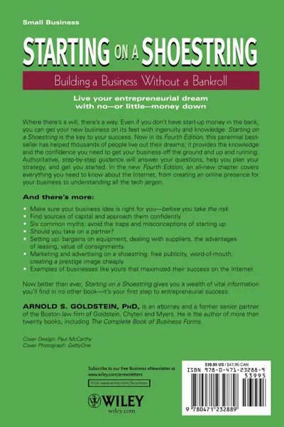 Обложка книги Starting on a Shoestring, Arnold S. Goldstein