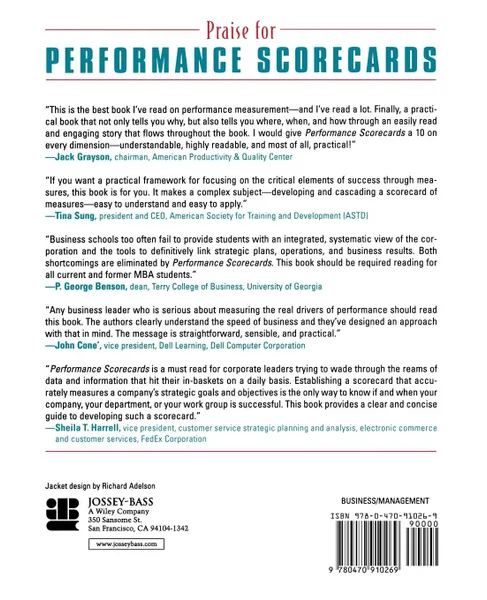 Обложка книги Performance Scorecards PB, Chang, Morgan