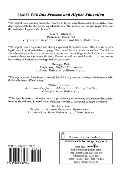 Обложка книги Due Process and Higher Education. A Systemic Approach to Fair Decision Making, Ed Stevens, Aehe, David Stevens