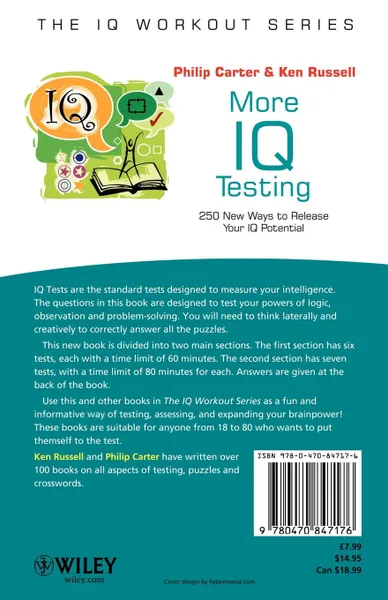 Обложка книги More IQ Testing. 250 New Ways to Release Your IQ Potential, Philip Carter, Ken Russell