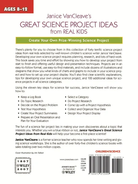 Обложка книги Janice VanCleave's Great Science Project Ideas from Real Kids, Janice Pratt VanCleave