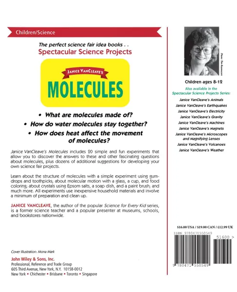 Обложка книги Janice VanCleave's Molecules, Janice Pratt VanCleave, Janice Van Cleave, VanCleave