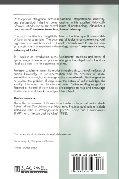 Обложка книги An Introduction to Epistemology. Nurses, Women and Ethics, Charles Landesman