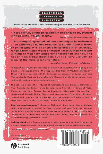 Обложка книги Philosophical Skepticism, Landesman, Meeks