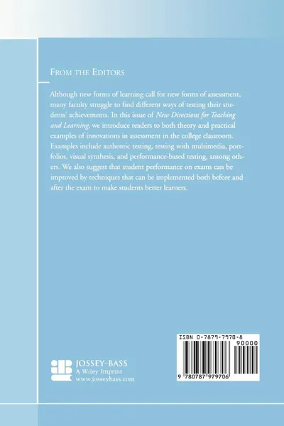 Обложка книги Alternative Strategies for Evaluating Student Learning. New Directions for Teaching and Learning, Number 100, Tl, Achacoso, Svinicki