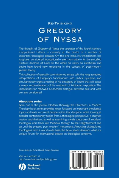 Обложка книги Re-Thinking Gregory of Nyssa. Realism, Magic, and the Art of Adaptation, Coakley