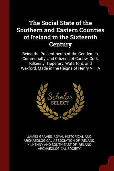 Обложка книги The Social State of the Southern and Eastern Counties of Ireland in the Sixteenth Century. Being the Presentments of the Gentlemen, Commonalty, and Citizens of Carlow, Cork, Kilkenny, Tipperary, Waterford, and Wexford, Made in the Reigns of Henry ..., James Graves