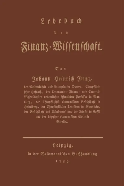 Обложка книги Lehrbuch Der Finanz-Wissenschaft, Johann Heinrich Jung-Stilling