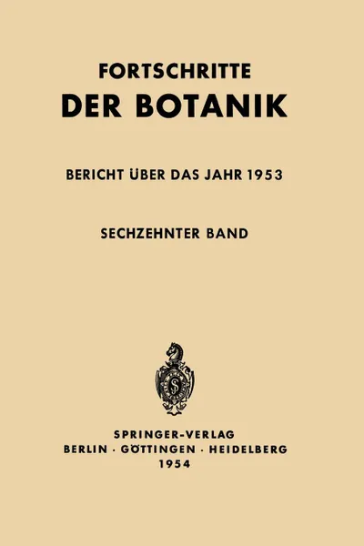 Обложка книги Bericht uber das Jahr 1953, Ernst Gäumann, Otto Renner