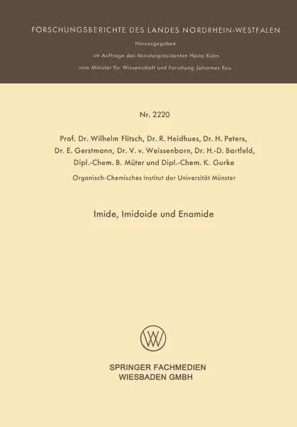 Обложка книги Imide, Imidoide Und Enamide, Wilhelm Flitsch, R. Heidhues, H. Peters